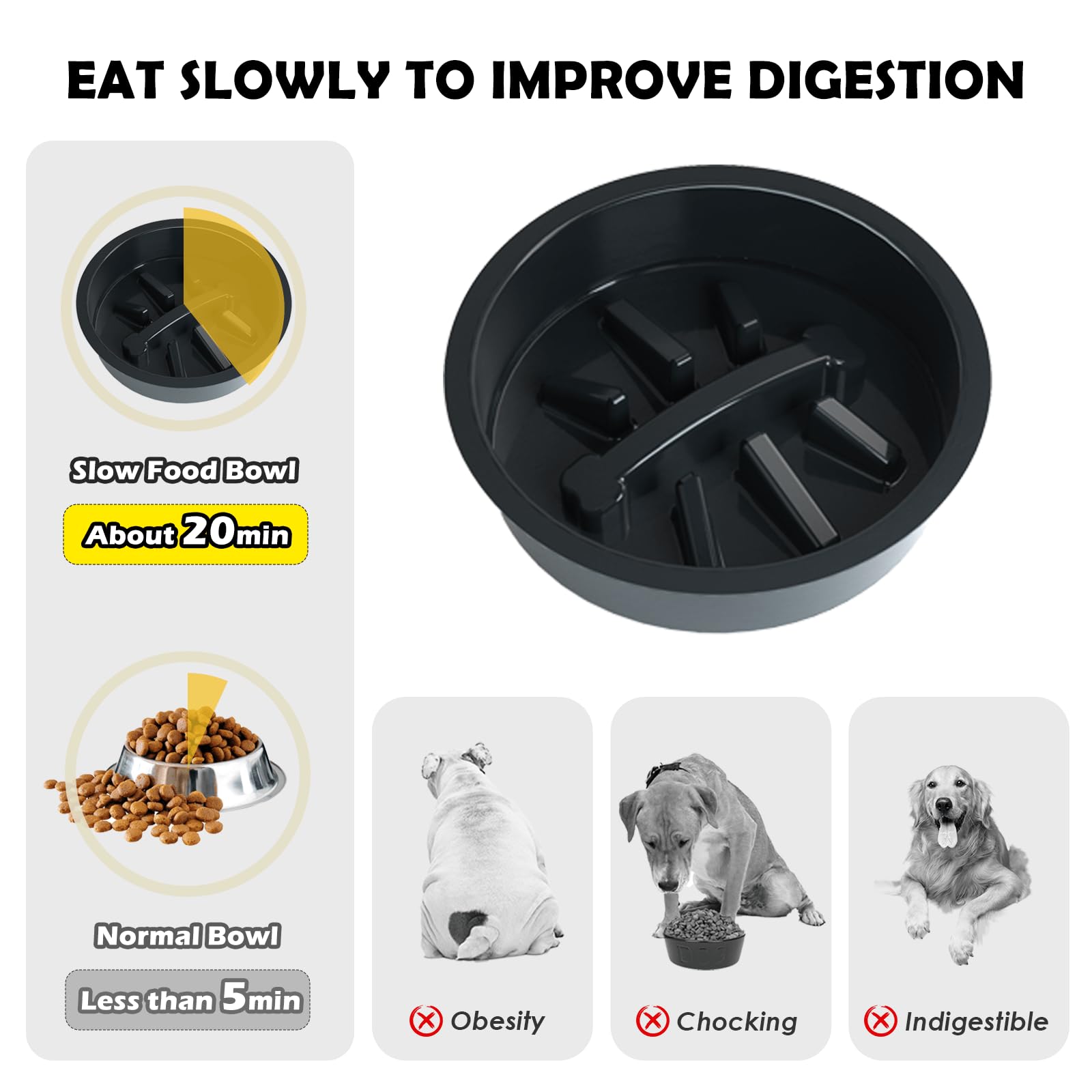 SHAINFUN slow feeder feature encourages slower eating and mindful meals.