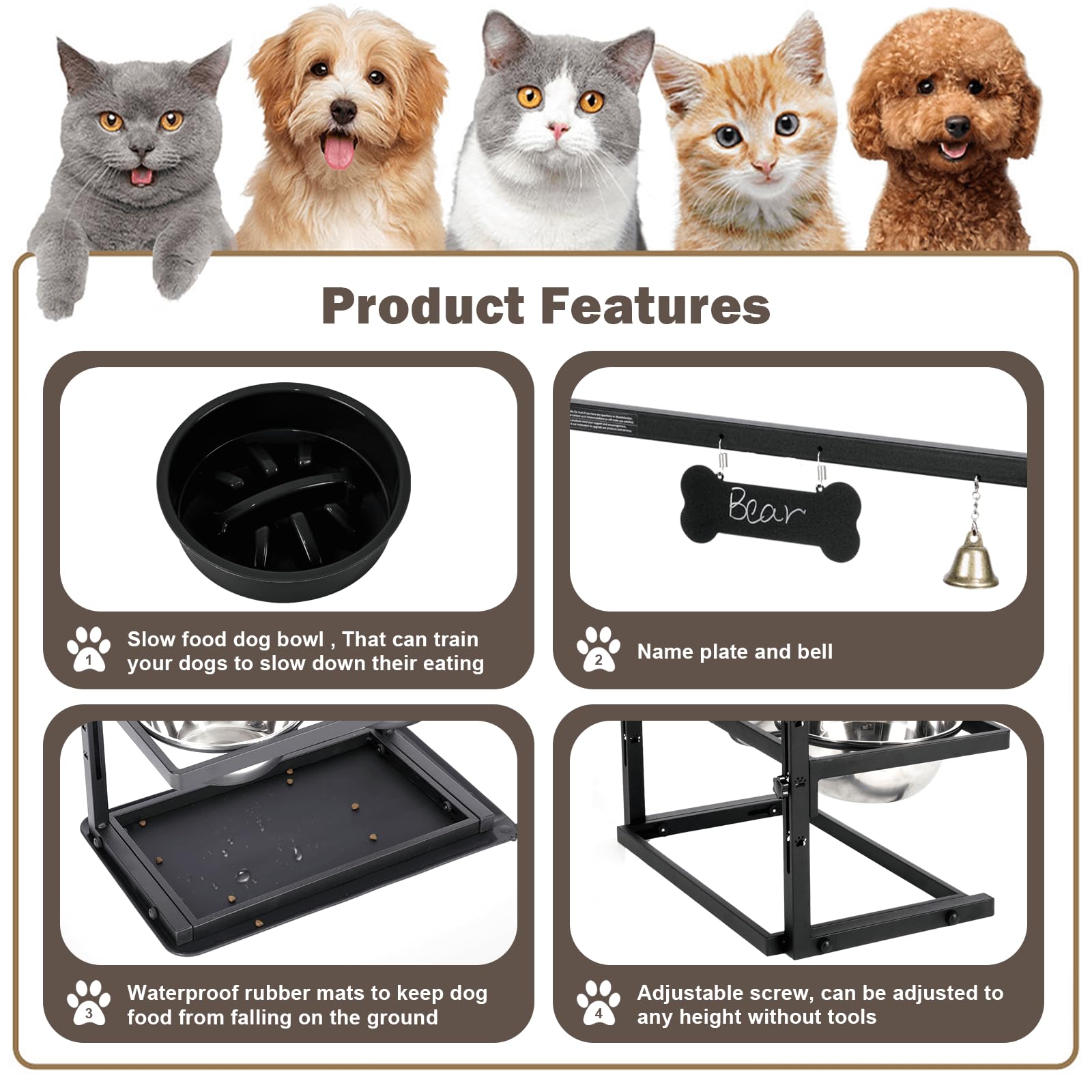 SHAINFUN spill-proof mat keeps feeding area clean and tidy