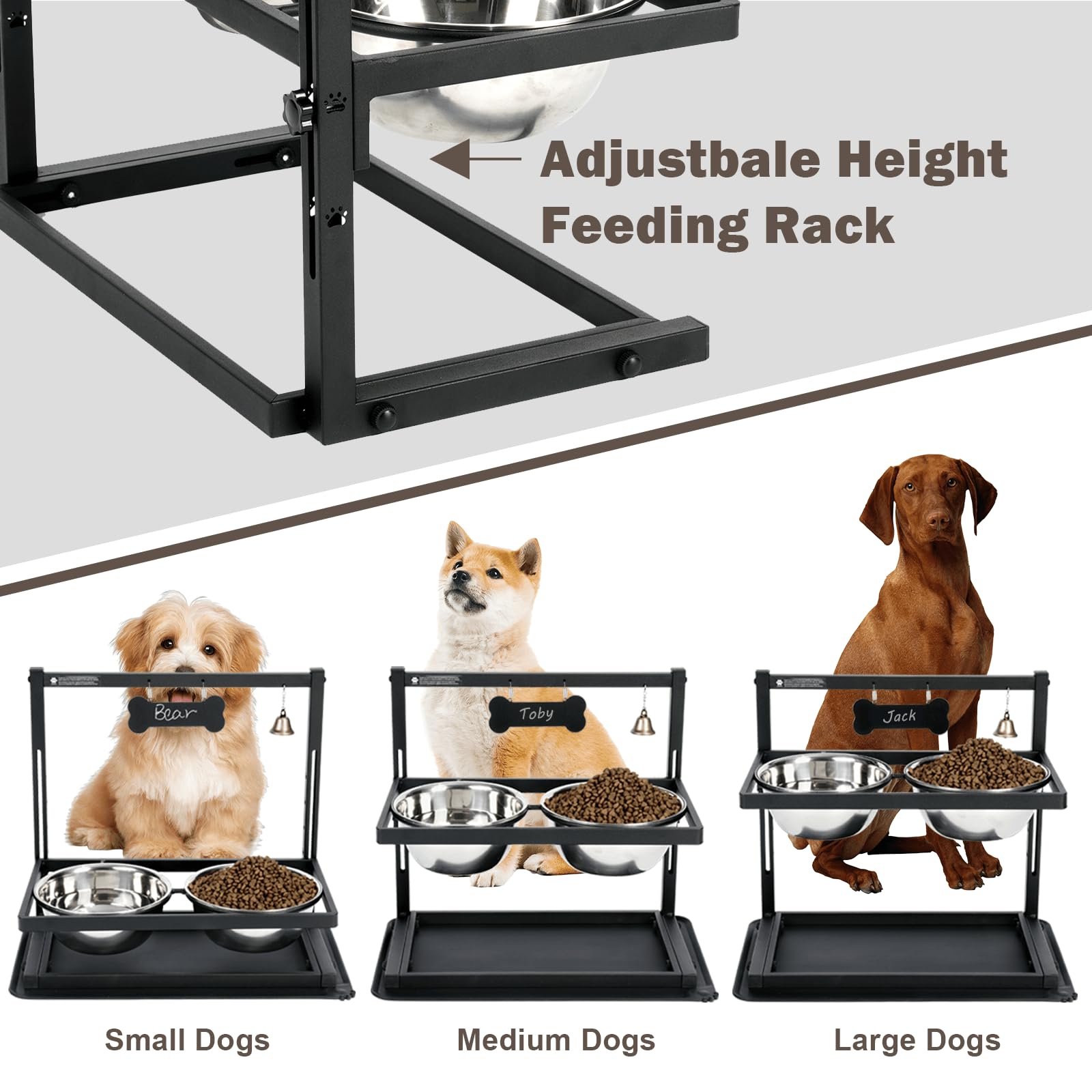 SHAINFUN stainless steel bowls provide durable, easy-to-clean dining for large dogs