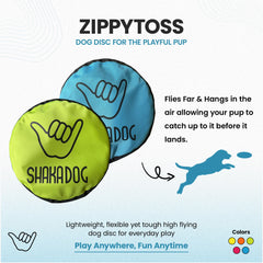 Shaka ZippyToss disc mid-air catch highlighting visibility for quick spotting.