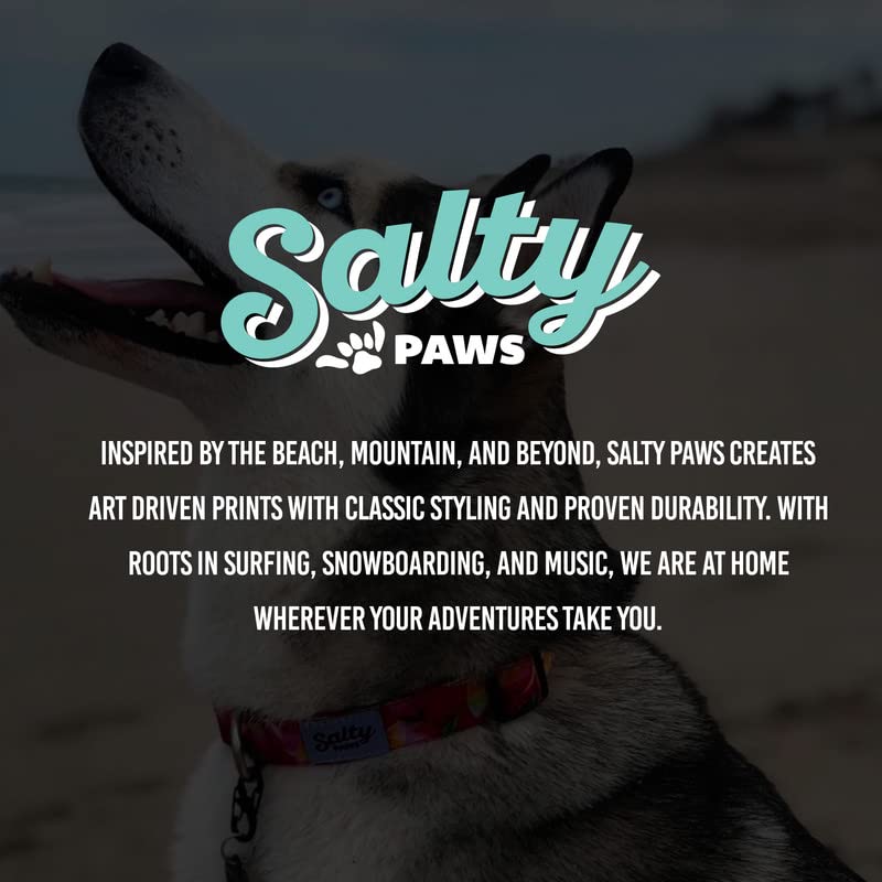 Collar ajustable Shaka's Salty Paws, talla mediana para perros moderadamente activos.