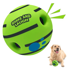 SHAKE AND LAUGH dog ball outer view showcases durable construction for everyday play.