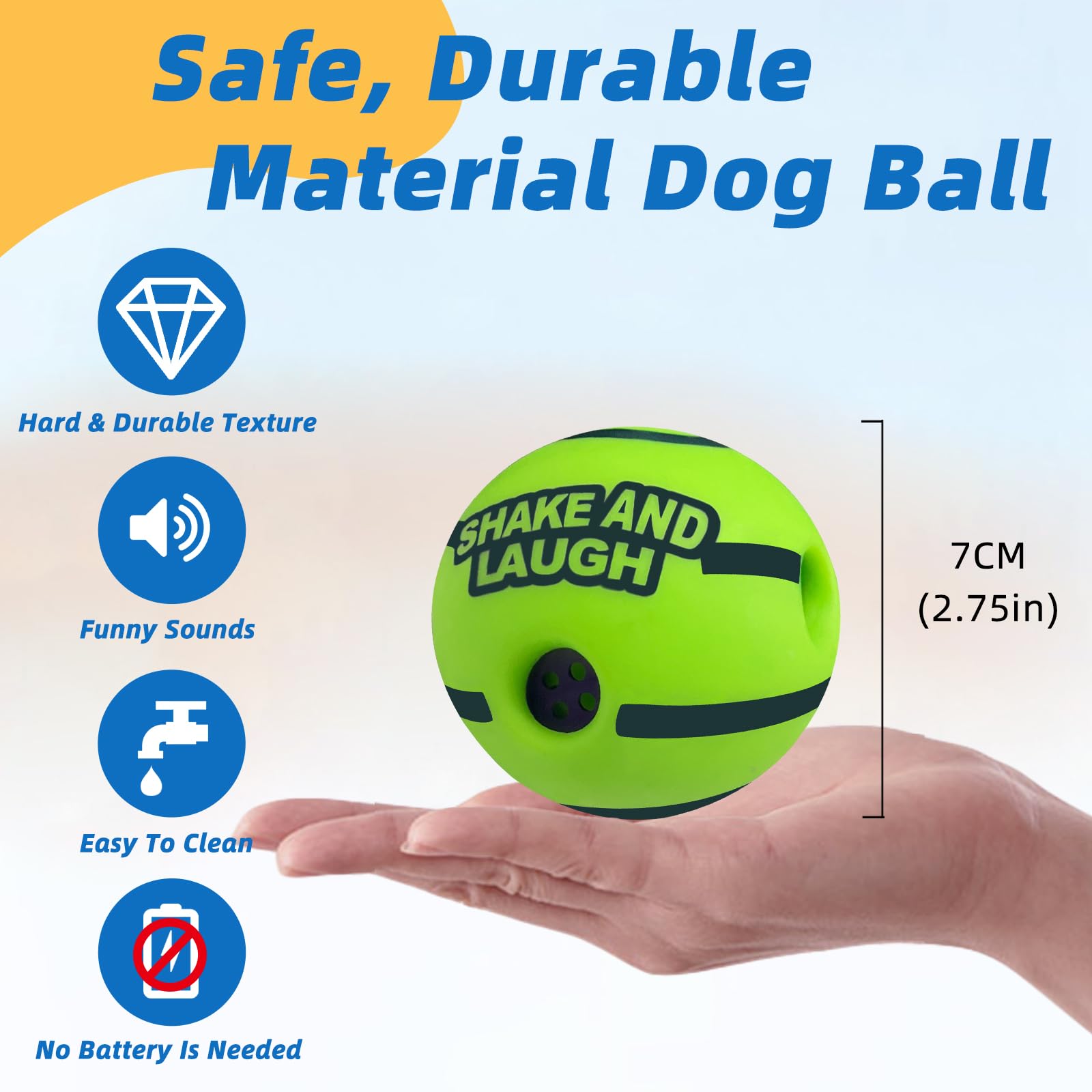 SHAKE AND LAUGH dog ball size xs shows compact training toy for small breeds