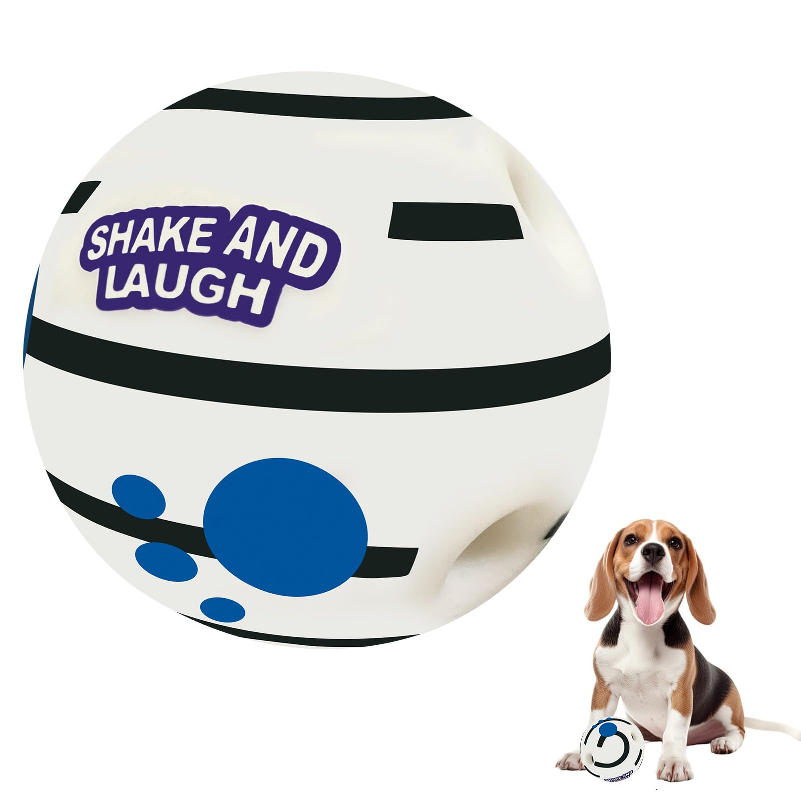 SHAKE AND LAUGH Glow Ball close-up highlighting glow-ready surface for night-time fetch