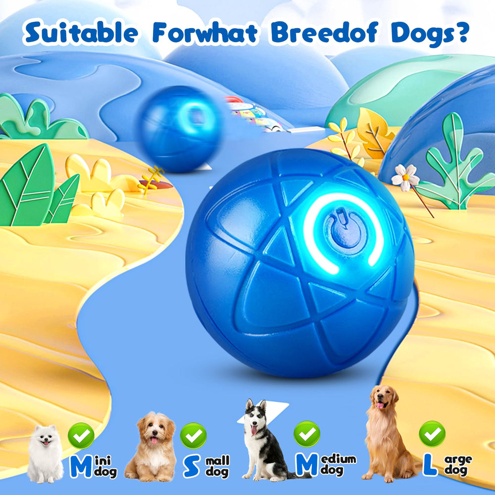 Shakyball dog toy rolling-and-bouncing captures prey-like motion to entice activity.