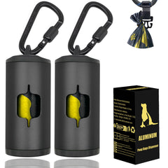 SHAOUMAN metal dog poop bag holder 2-pack ready for quick cleanup on walks.