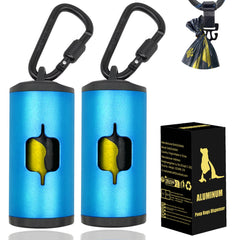SHAOUMAN blue metal dog poop bag holder—front view for secure, hands-free walks