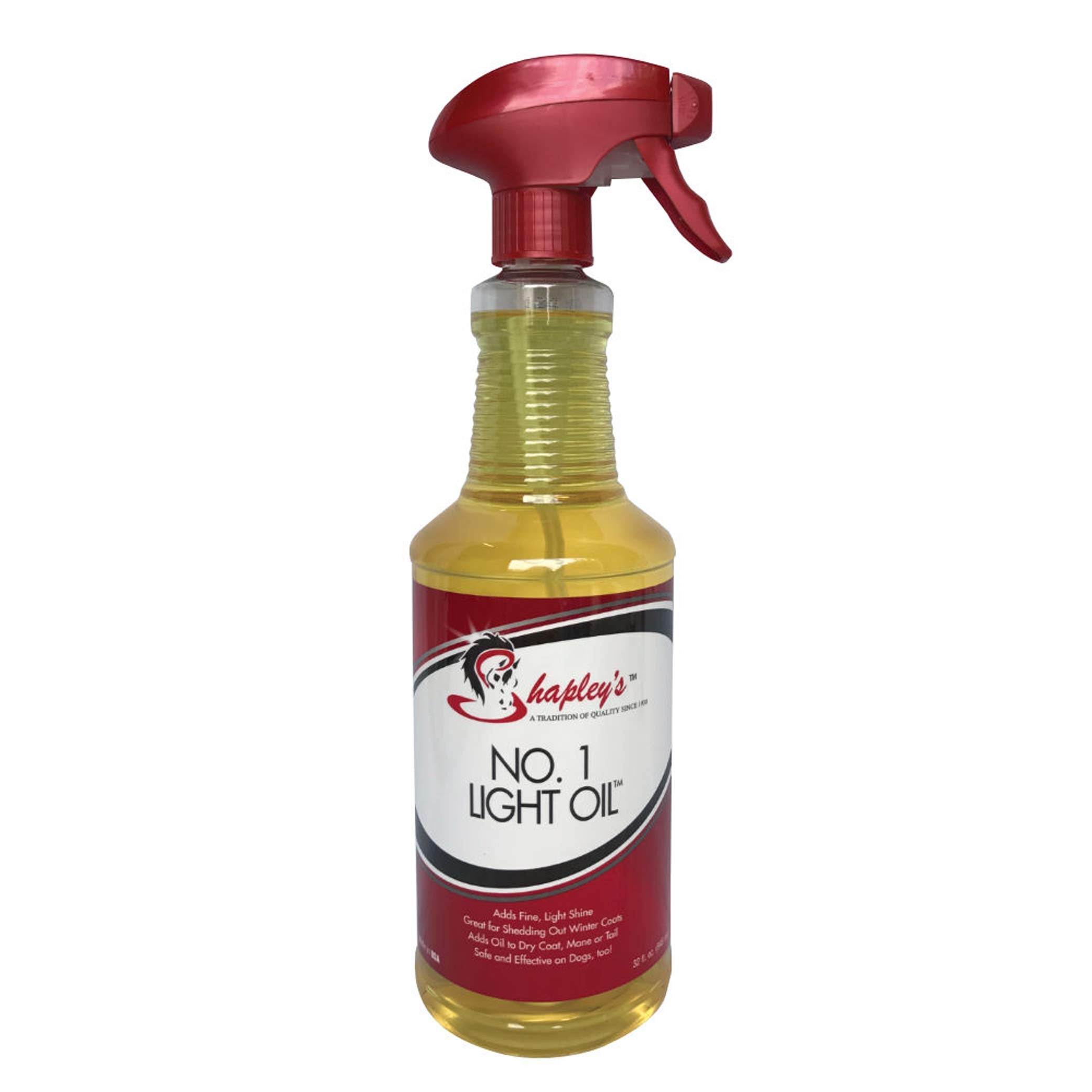 Shapley's No.1 Light Oil bottle pour highlights light coat and detangling for daily grooming.