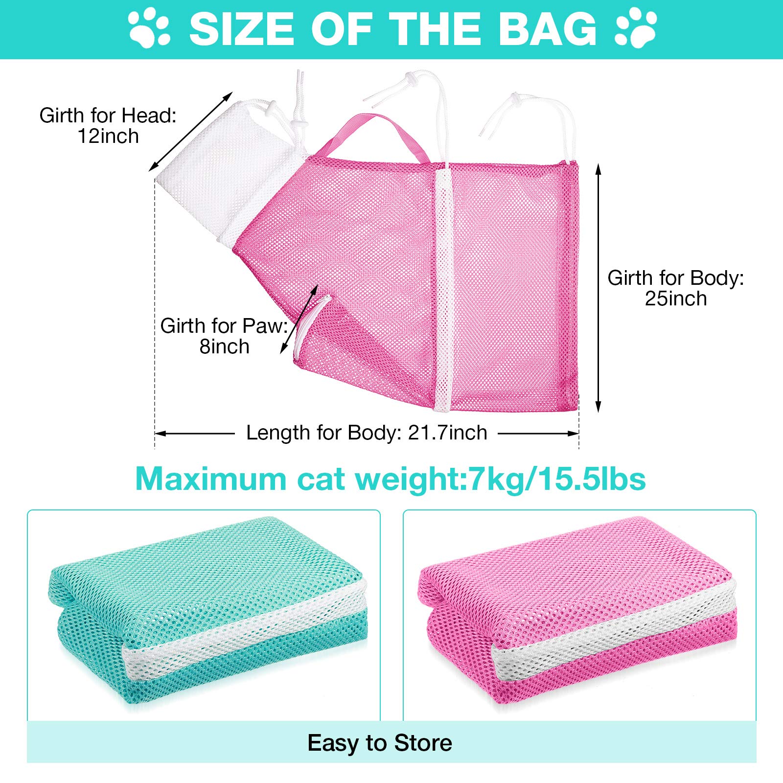 Shappy cat bathing bag in nail-trimming scenario reduces stress for you and pet.