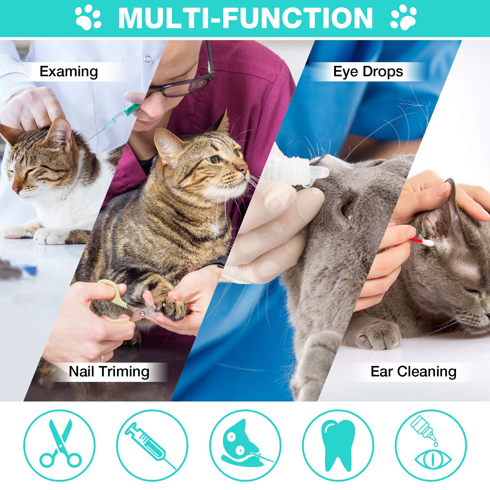 Shappy cat grooming net breathable material highlights comfortable, quick-drying bath setup.