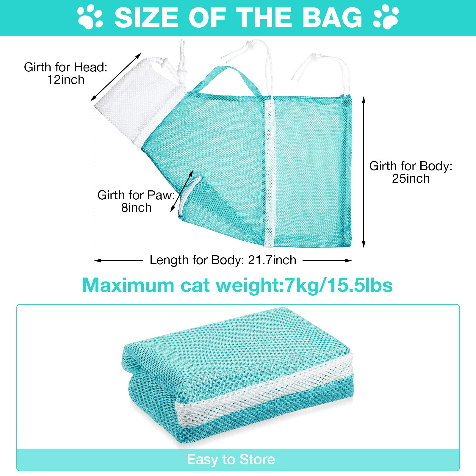Shappy cat shower net bag ideal for travel and outdoor pet care