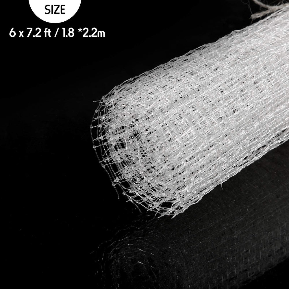 Shappy clear mesh close-up showing 8x8 mm holes for safe feeding and jump protection.