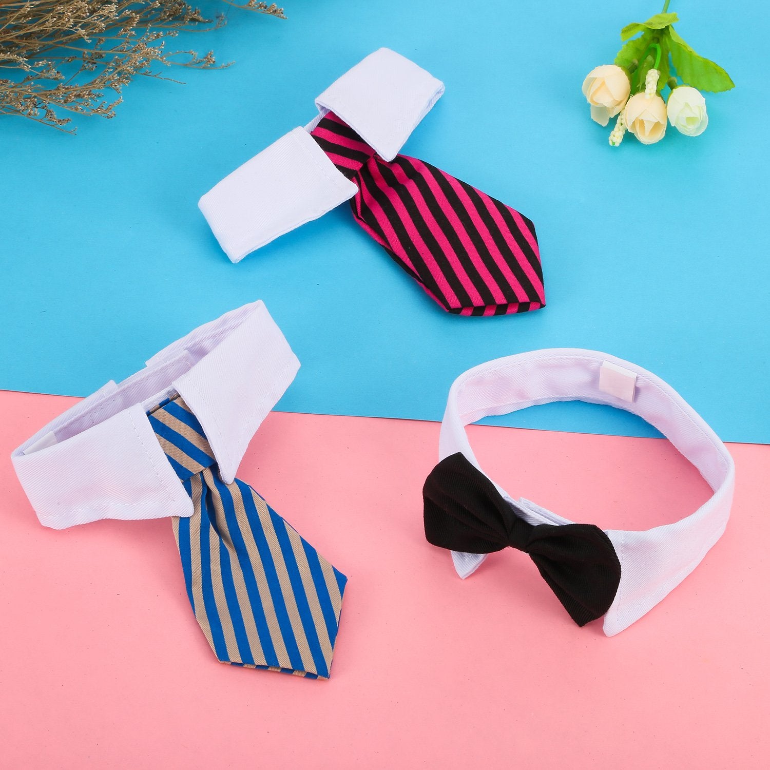 Shappy packaging necktie collar highlights the complete 3-piece set.