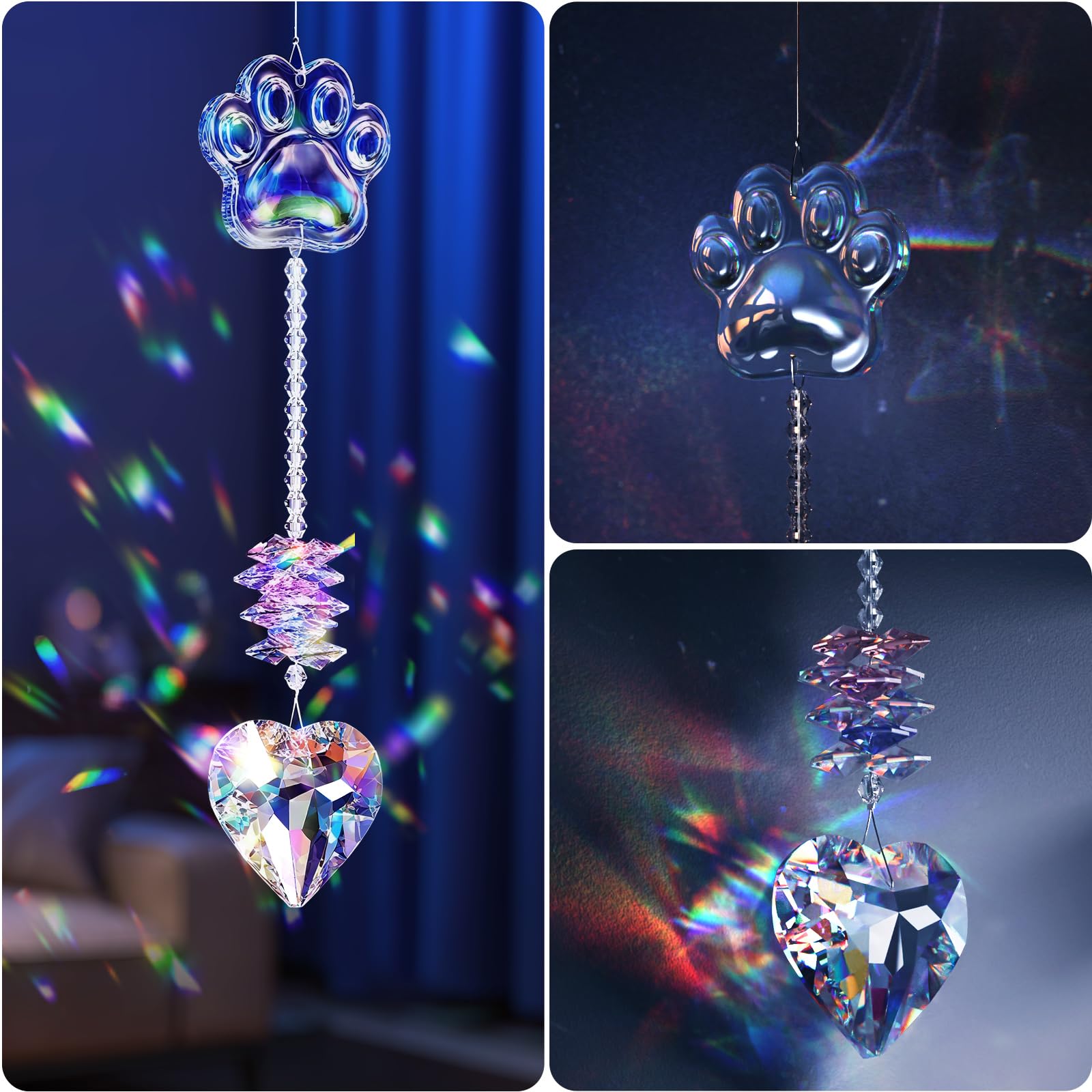 Shario window-display crystal suncatcher hangs easily near a window to remind you of your dog.
