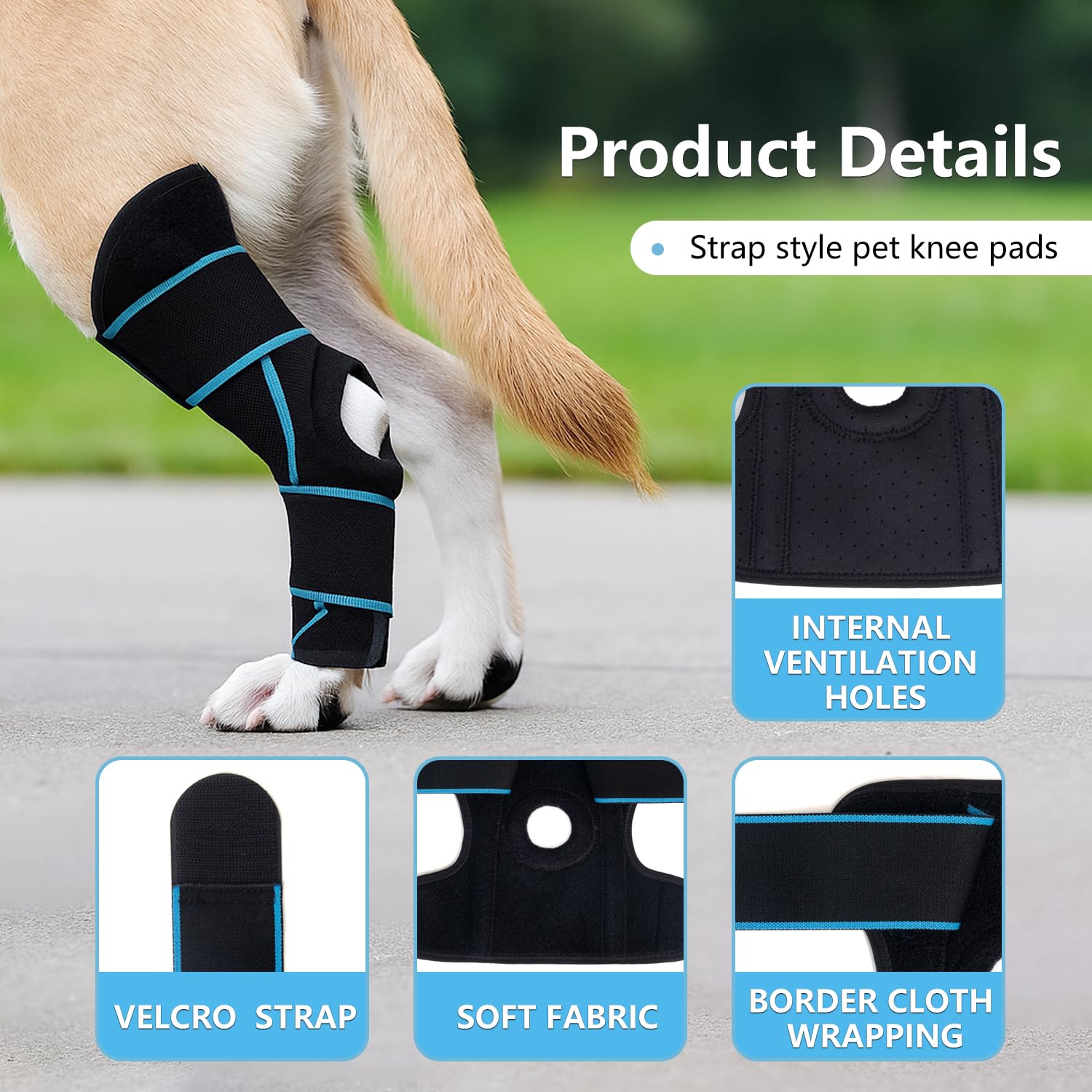 SHARKBEEPOWER dog knee brace uses breathable neoprene for comfort.