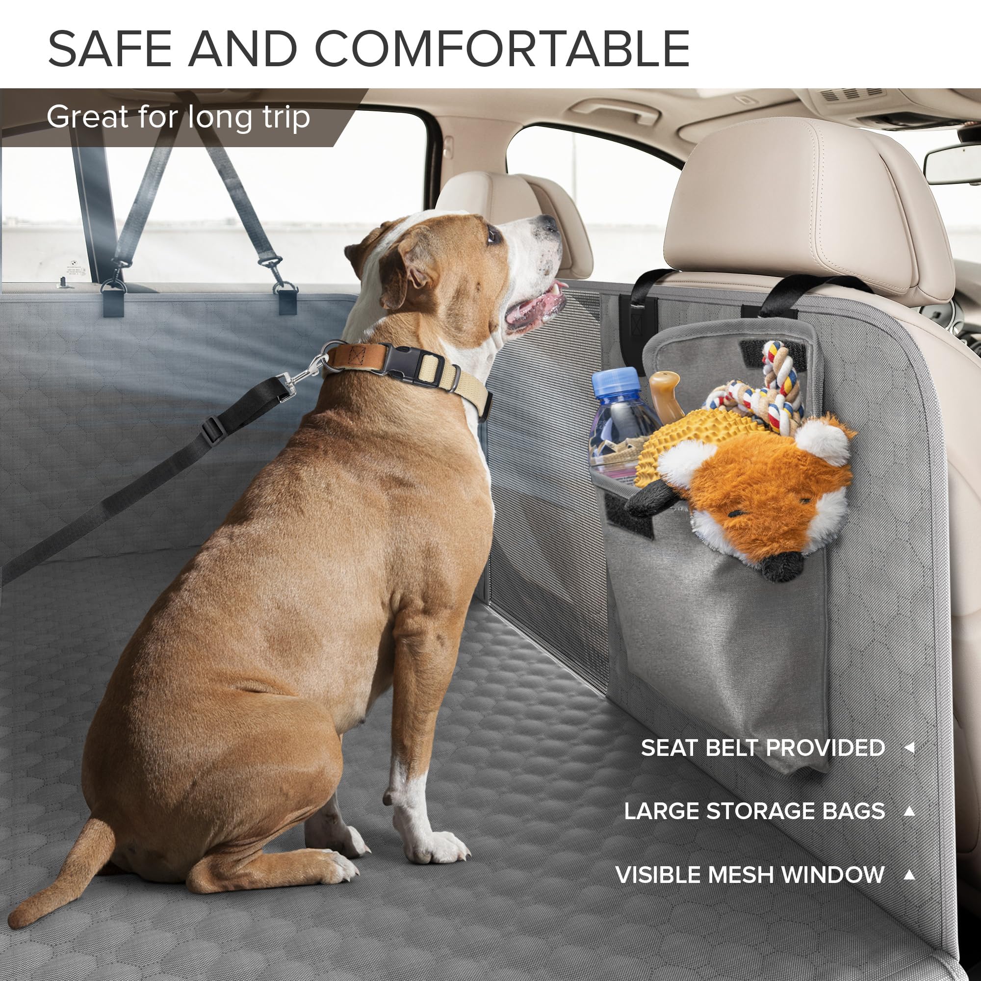 SHARLOVY back seat extender anti-slip anchors ensure secure travel setup