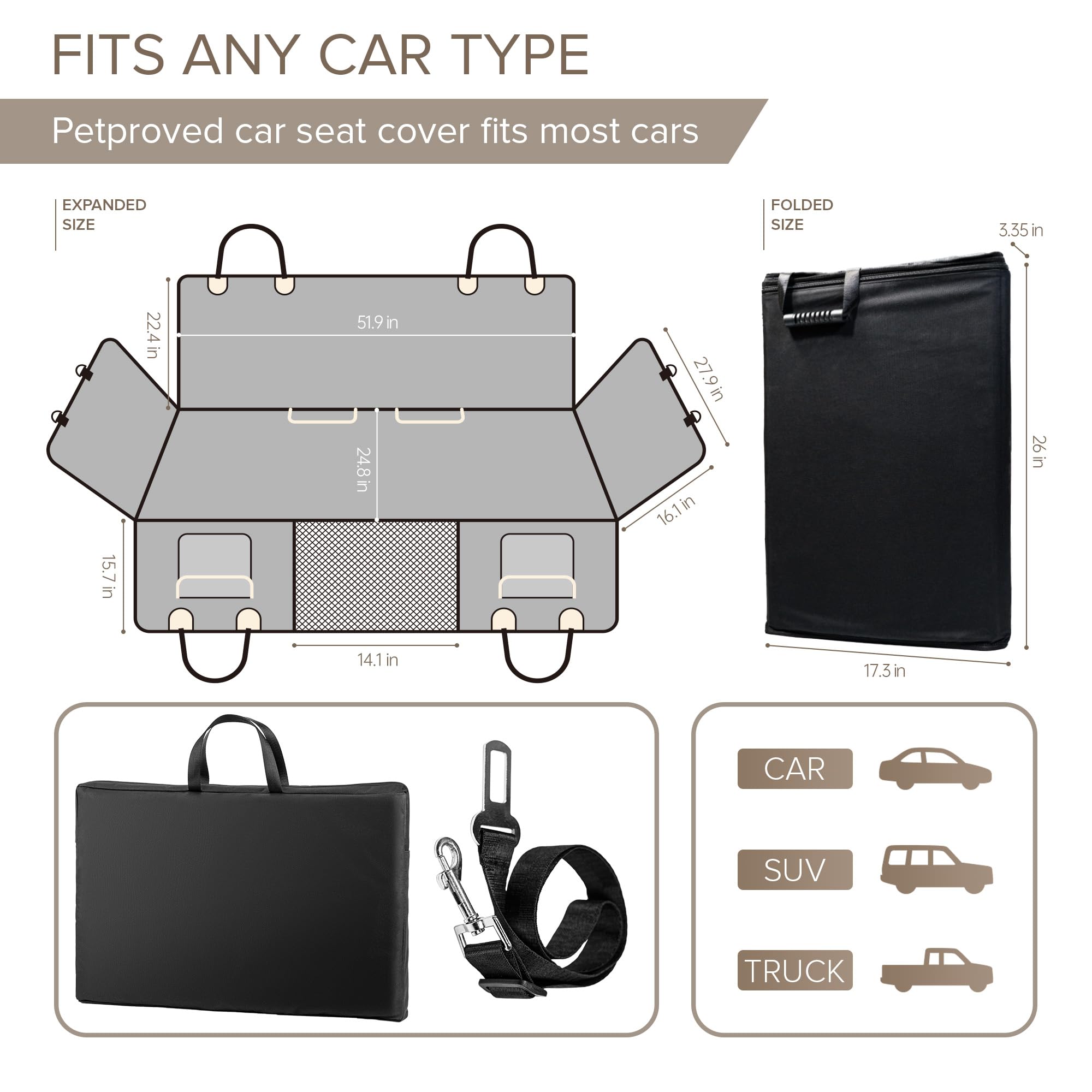 SHARLOVY back seat extender waterproof layer helps keep interior clean