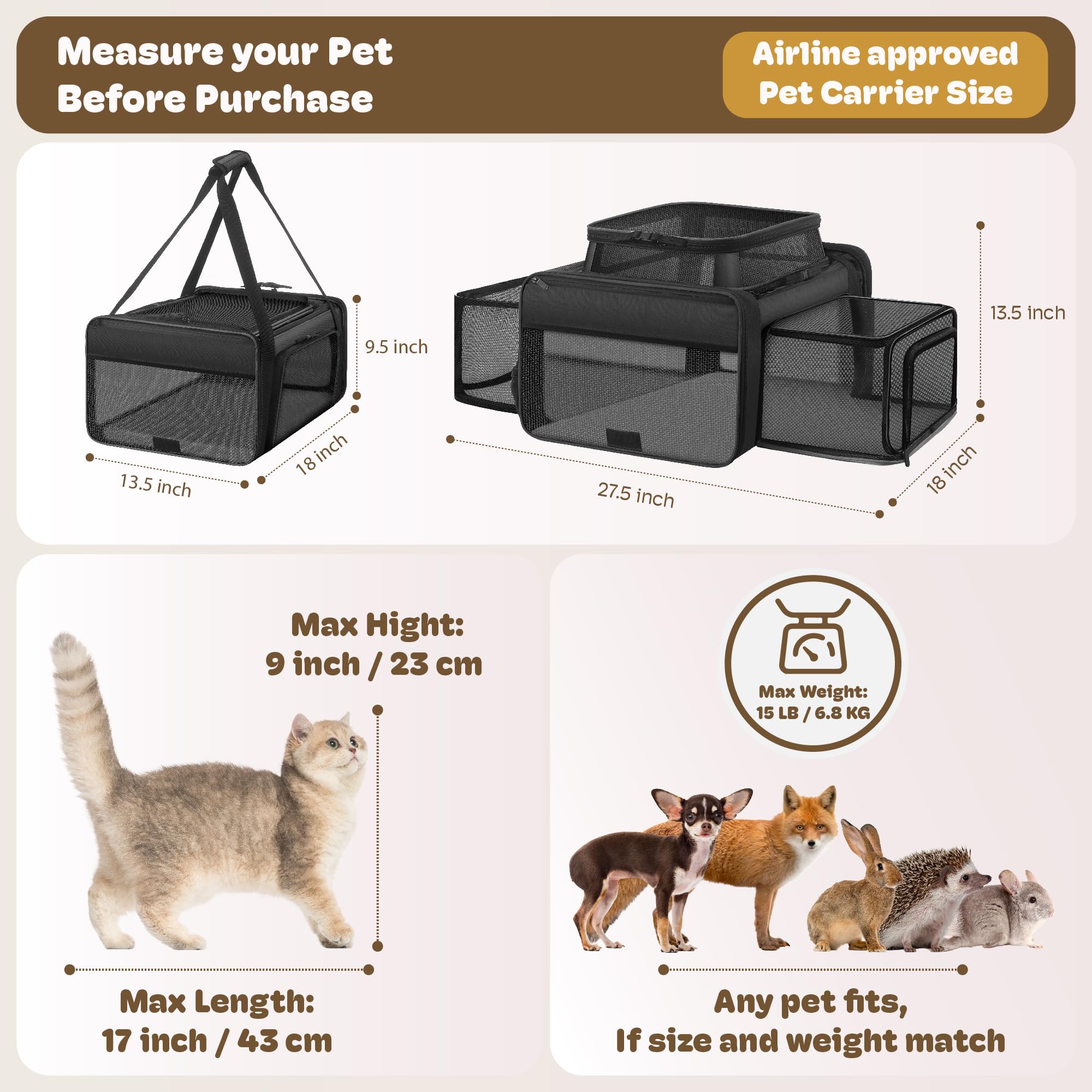 SHARLOVY built-in privacy curtains create a quiet, distraction-free space for your pet.
