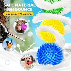 SHARLOVY dental ball with textured spikes supports chewing and gum stimulation.