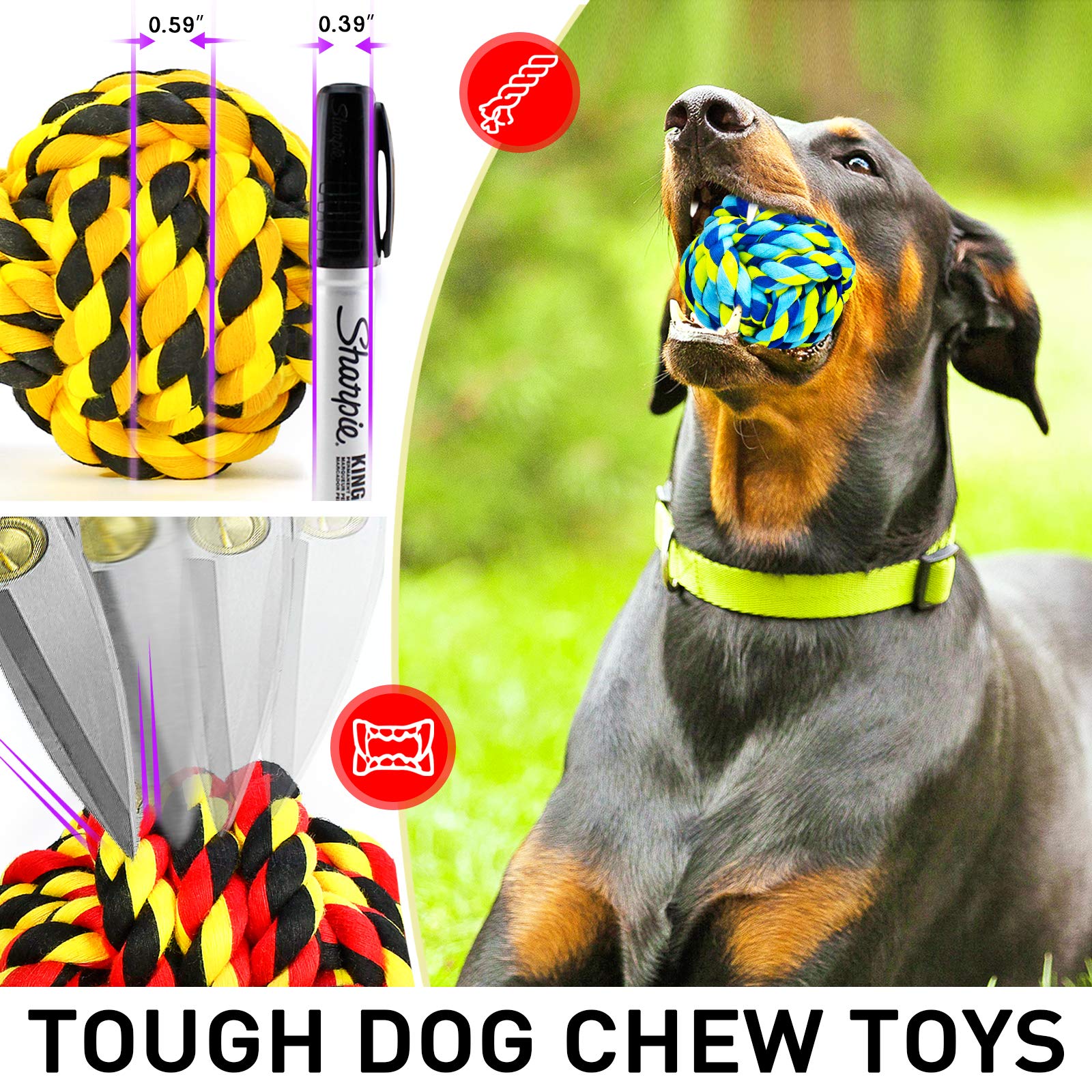 SHARLOVY large-breed ball in action demonstrates lasting chewability for powerful jaws
