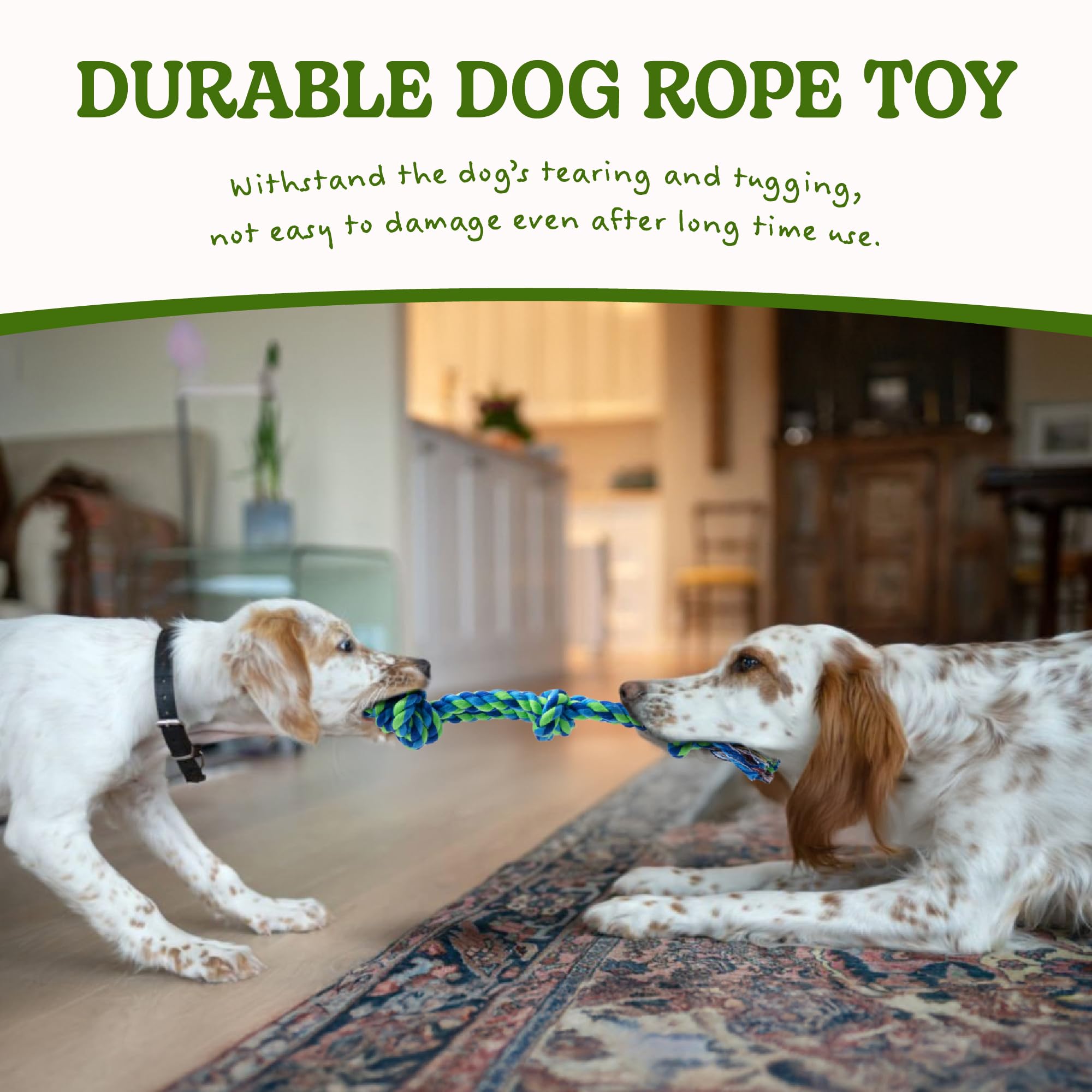 SHARLOVY dog rope toy aggressive chewer sturdy knots for long-lasting play sessions.