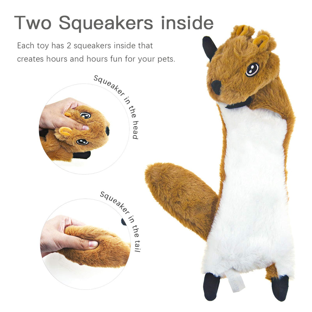 SHARLOVY dog squeaky toy fox supports long-lasting chewing fun.