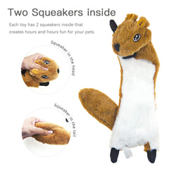 SHARLOVY dog squeaky toy fox supports long-lasting chewing fun.