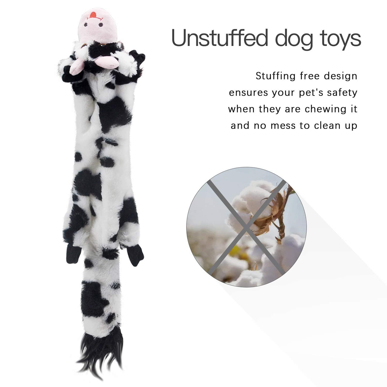 SHARLOVY dog squeaky toy tiger provides durable, plush playtime.