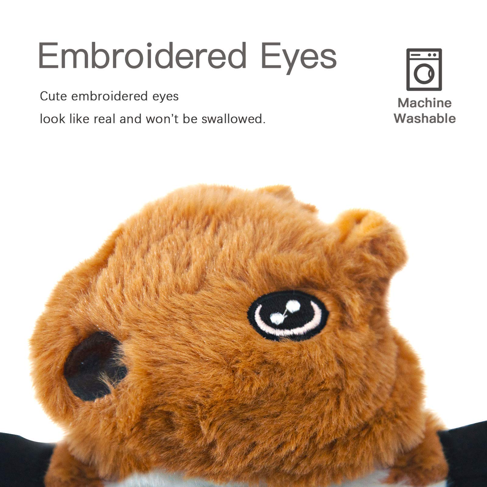 SHARLOVY dog squeaky toy wolf offers crinkle stimulation while chewing.