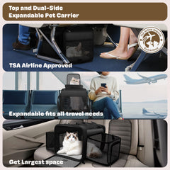 SHARLOVY dual-side expansion providing extra space for larger pets on the go