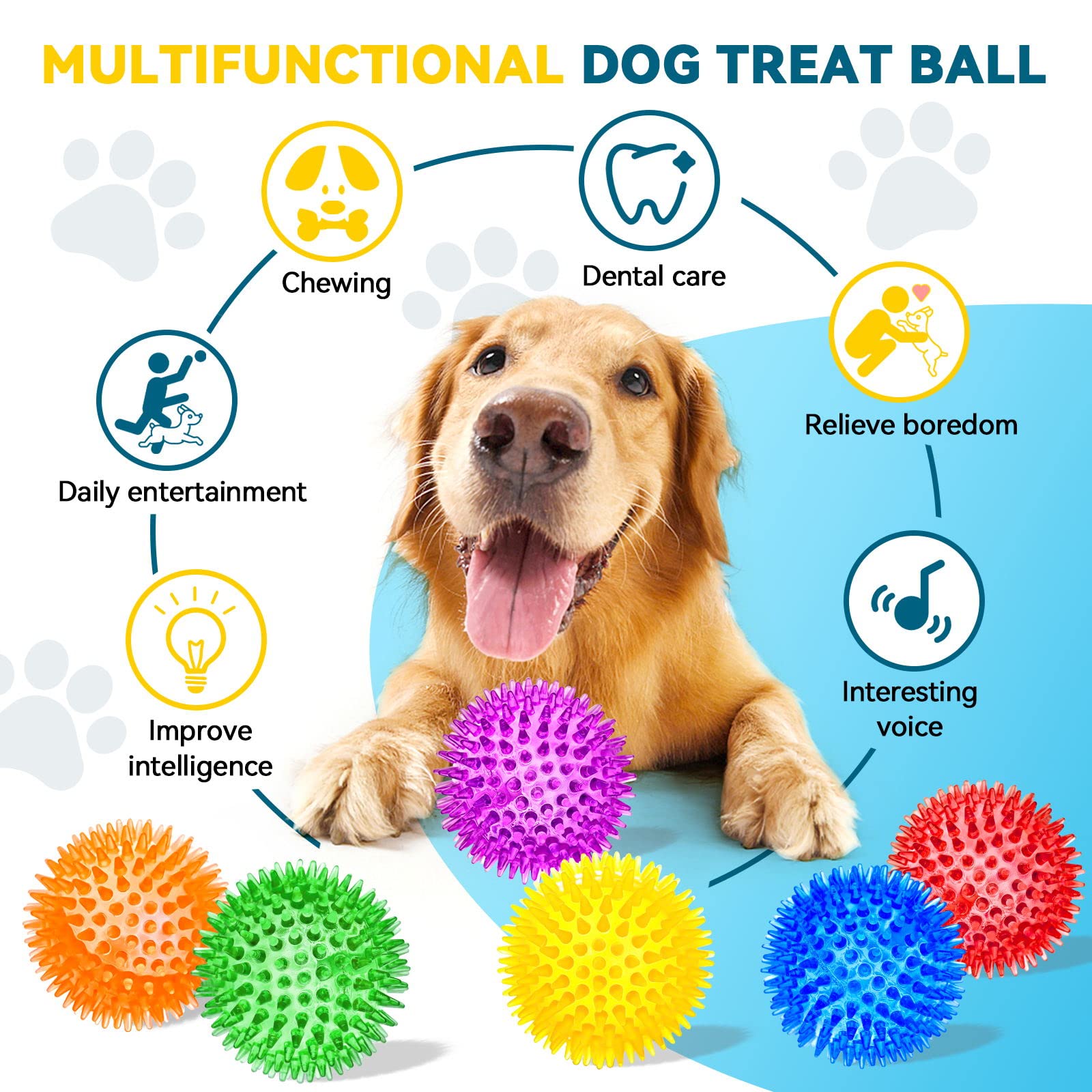 SHARLOVY durable dog ball stands up to aggressive chewers for longer play sessions.