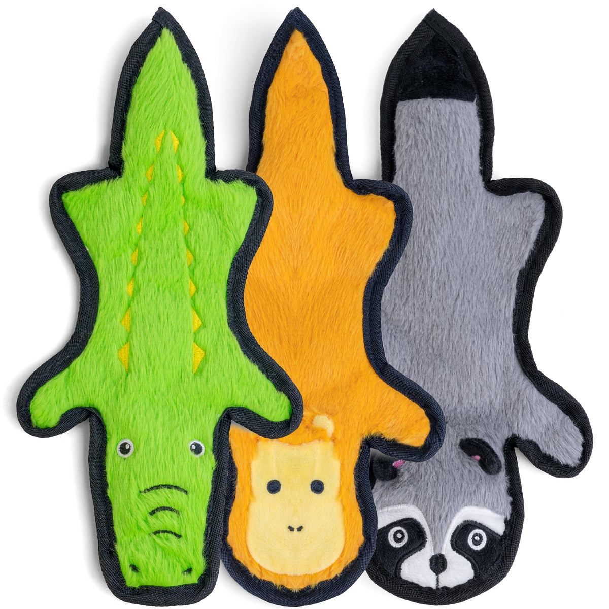 Sharlovy no-stuffing dog toy with crinkle and squeak for mess-free play and engaging textures.