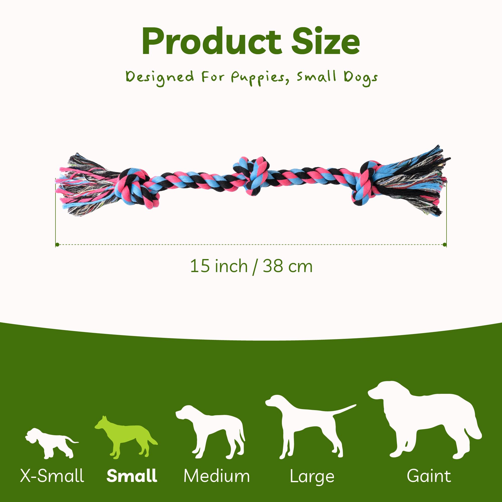 SHARLOVY 15inch rope toy for indoor-outdoor enrichment.