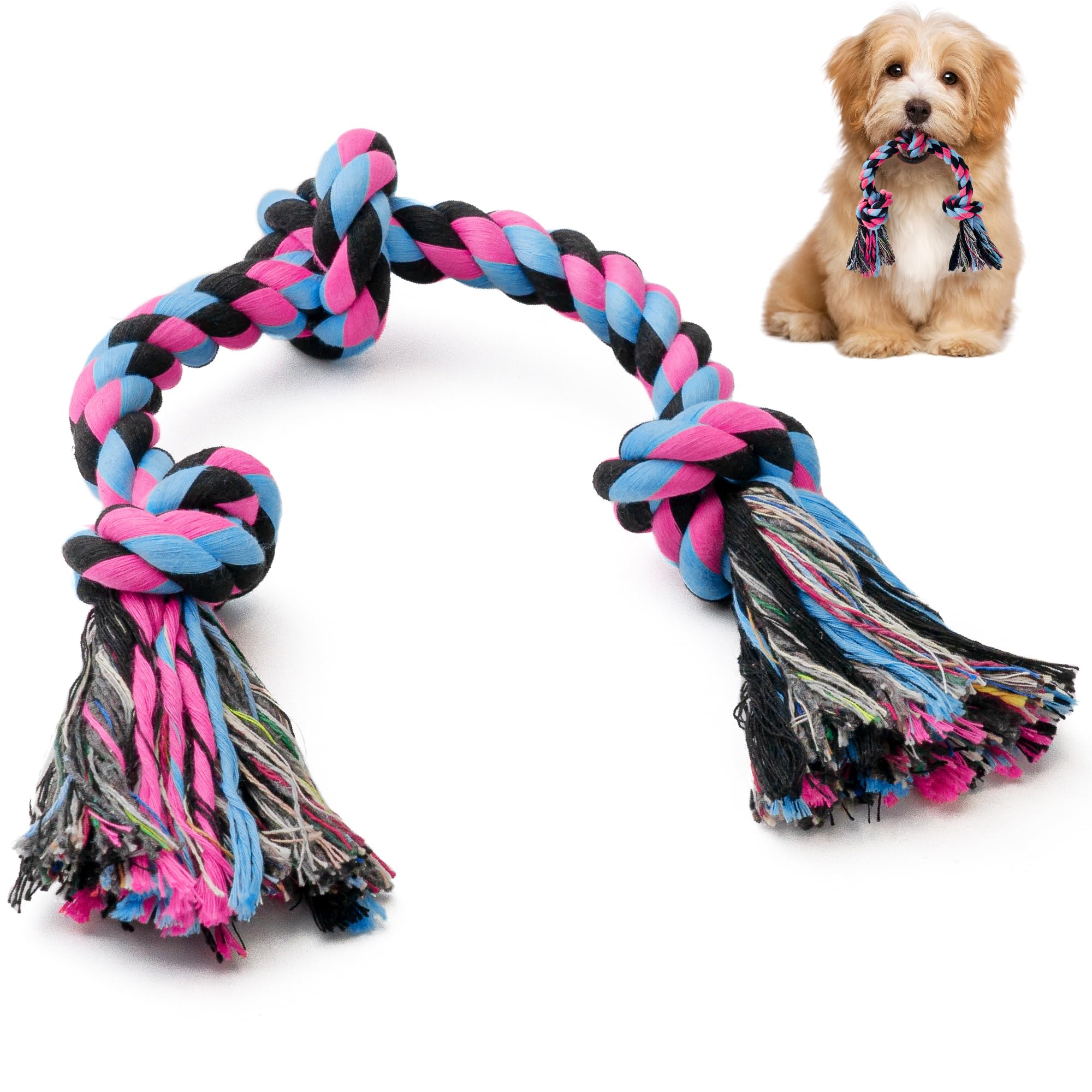SHARLOVY puppy rope toy 15in ready for interactive tug and teething play.