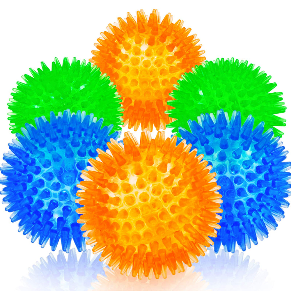 SHARLOVY Squeaky Ball blue 6-pack supports fetch play and teething relief