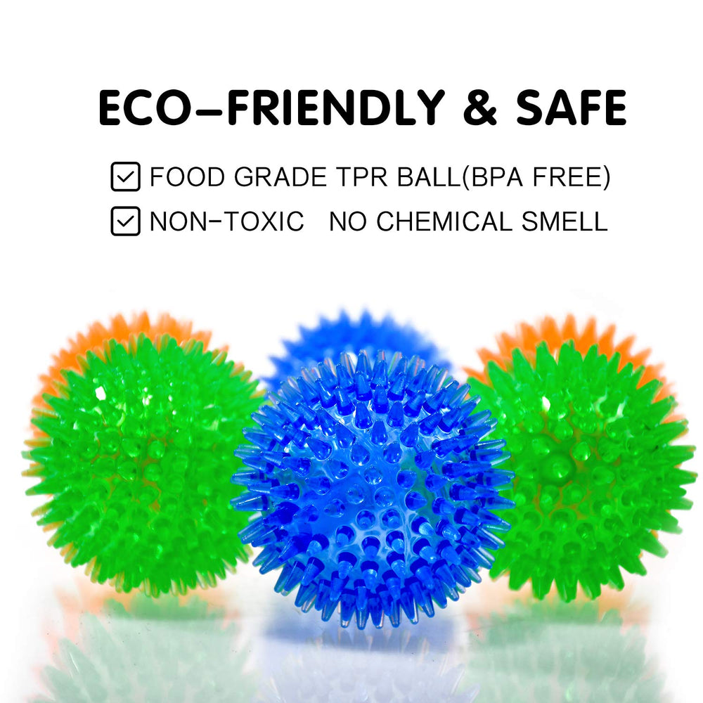 SHARLOVY Squeaky Ball green 6-pack encourages exercise and dental cleaning