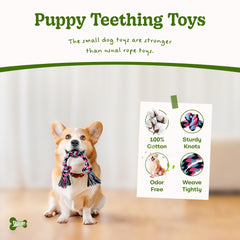 SHARLOVY teething rope toy cotton construction supports safe chewing.