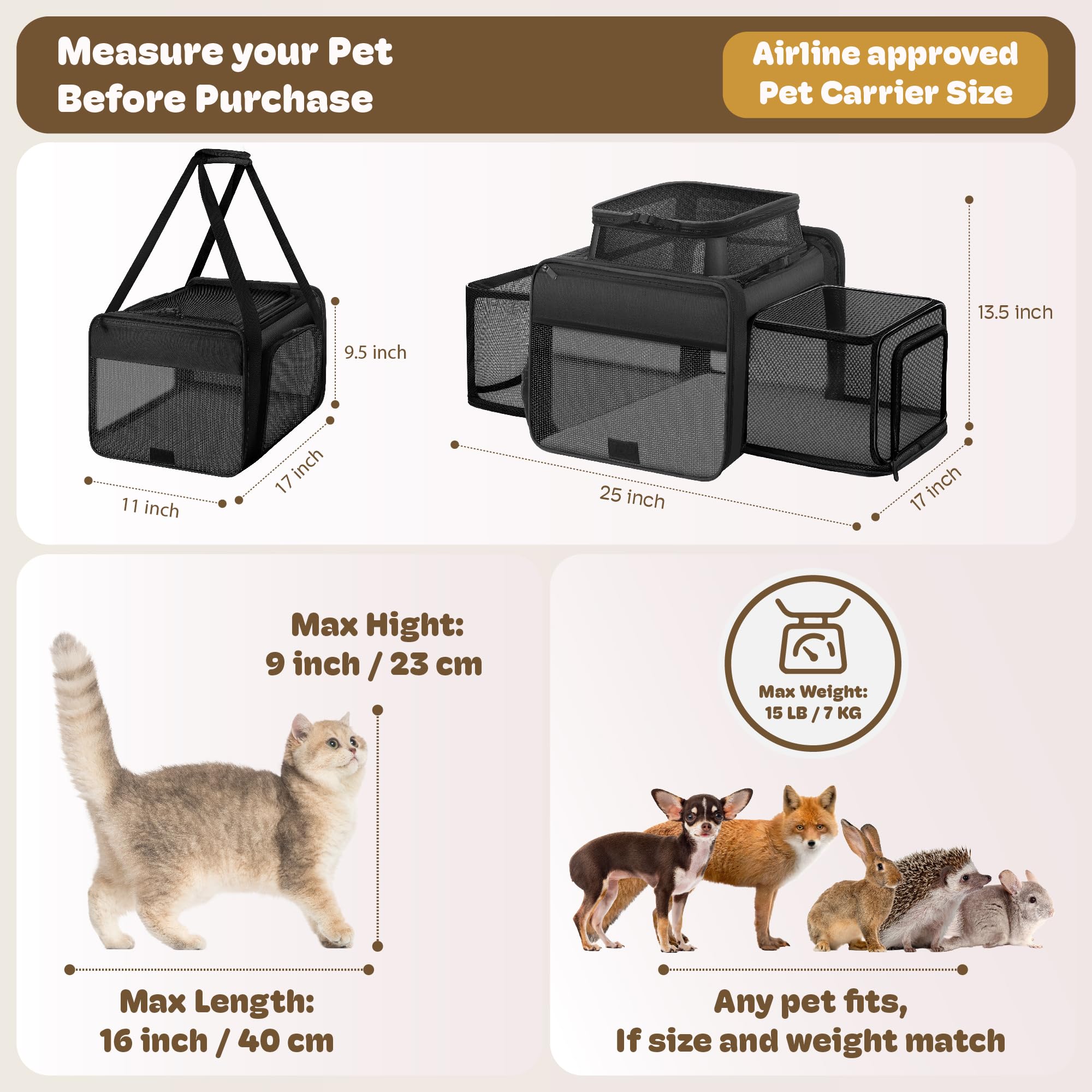 Sharlovy ventilation mesh panels provide excellent airflow for pet comfort