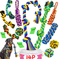 SHARLOVY XL 14-pack dog toys variety set for powerful chewers and endless play.
