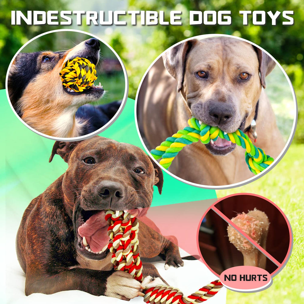 SHARLOVY XL rope ball toy interactive highlights engaging texture for boredom-busting fetch.