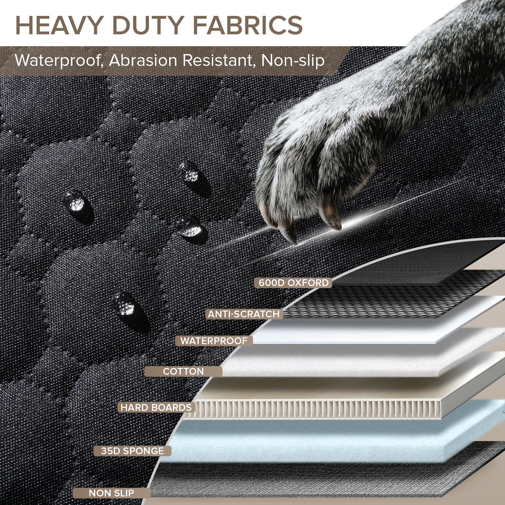 SHARLOVY XL hard-bottom boards provide strong support for lounging dogs.