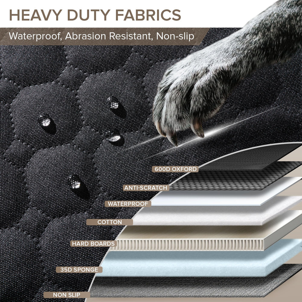 SHARLOVY XL hard-bottom boards provide strong support for lounging dogs.