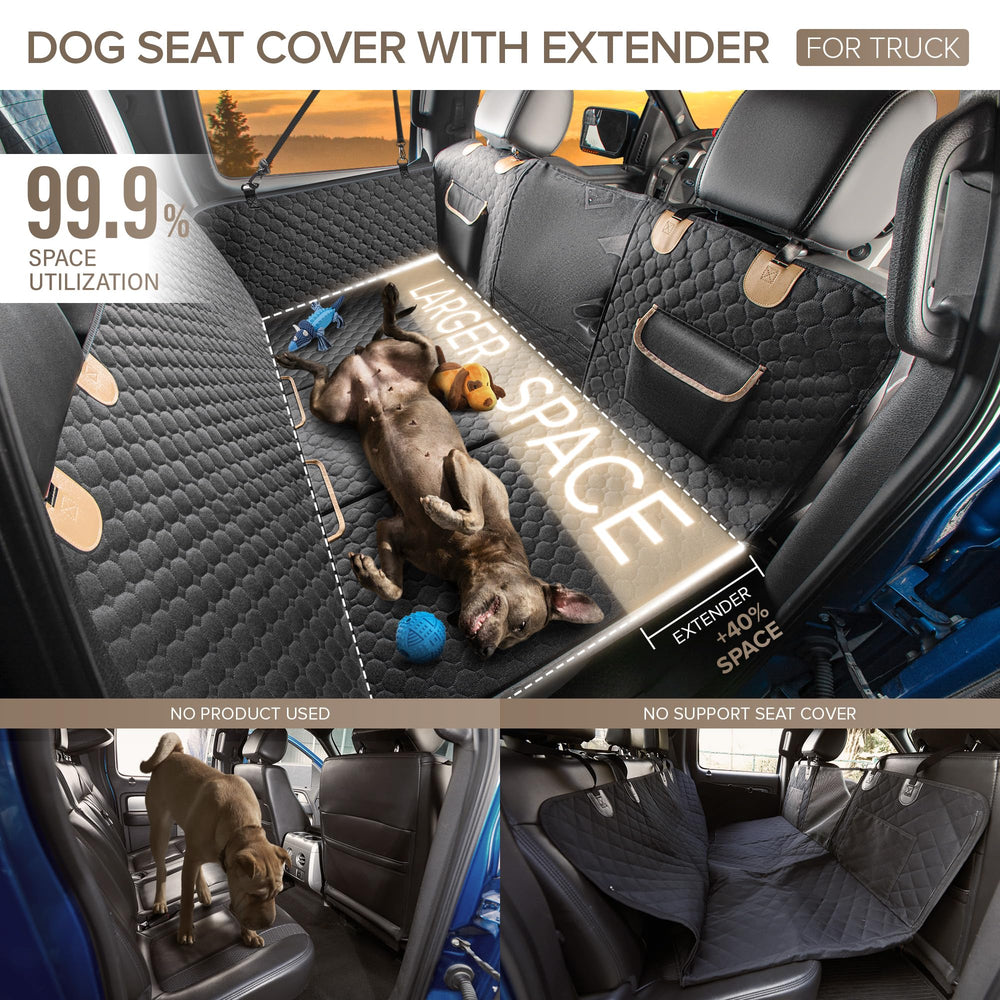 SHARLOVY XL back seat extender side view highlights easy installation and secure fit.