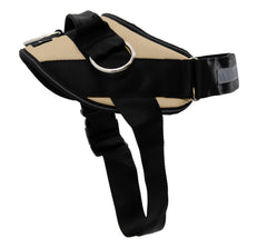ShawnCo Essential Harness driftwood front view highlights comfortable daily-walk fit