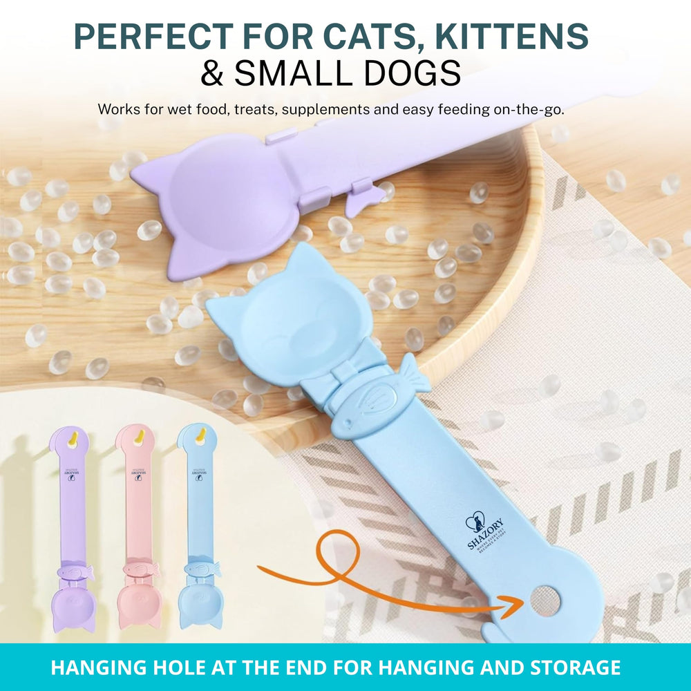 SHAZORY cat treat spoon feeder set serves wet food cleanly and easily