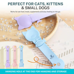 SHAZORY cat treat spoon feeder set serves wet food cleanly and easily