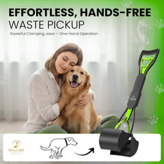 SHAZORY attached bag dispenser keeps bags ready during outdoor cleanup.