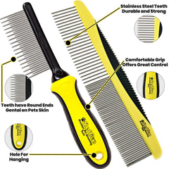 SHEDTITAN dual-teeth comb with coarse and fine teeth for efficient dematting