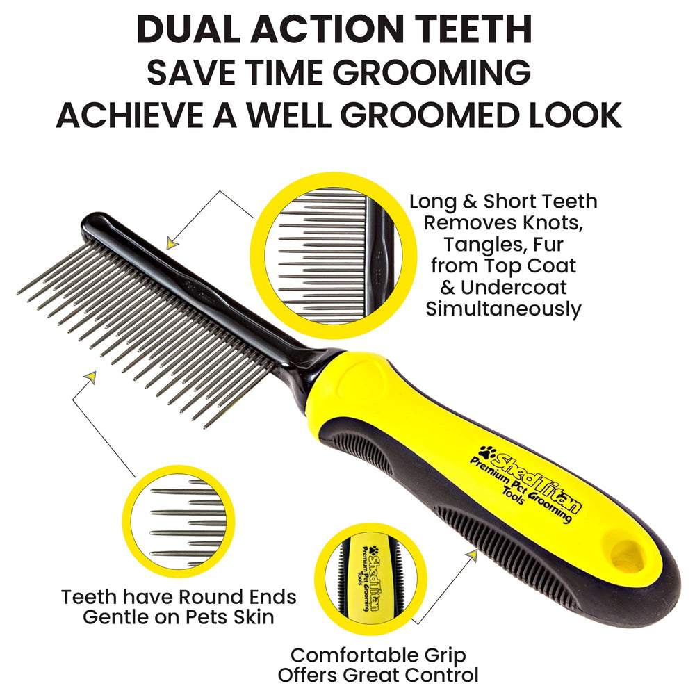 ShedTitan Poodle brush clip-cleanup demonstrates rapid bristle exposure for cleanup.