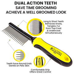 ShedTitan Poodle brush clip-cleanup demonstrates rapid bristle exposure for cleanup.